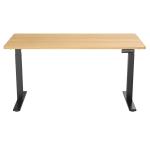 Loctek Ergonomic Pro Office - 1400x800x25mm - Dual Motor Standing Desk - 2 Stage Height Range 710-1200mm - Programmable Height Memory Control - Anti-Collision Function - Weight Capacity 100kg - Honey Oak Table Top With Black Base Frame