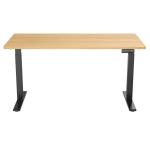 Loctek Ergonomic Pro Office - 1800x800mm - Dual Motor Standing Desk - 2 Stage Height Range 710-1200mm - Programmable Height Memory Control - Anti-Collision Function - Weight Capacity 100kg - Honey Oak Table Top With Black Base Frame