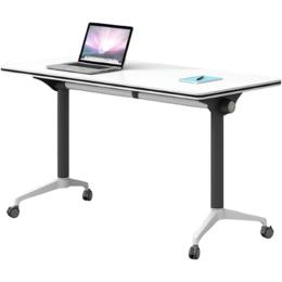 NoBrand Foldable Flip Table - For Conference Meeting Training Desk - Table Size 1600x600x750mm - Lockable Casters