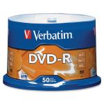 Verbatim 95101 16X DVD-R - 50 Pack 4.7GB - Branded Surface - Spindle - AZO