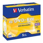 Verbatim 95043 DVD+RW - 5 Pack Jewel Case
