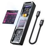 Dockcase Chizha Explorer Edition Smart 2280 M.2 NVMe SSD Enclosure - Matte Black 1.33" Screen - 10 Sec Power Loss Protection - 10Gbps USB-C 3.2 G2 - D-Key Button - Up to 4TB Aluminum Alloy with Tempered Glass Case