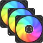 Cooler Master MasterFan MF 120 Lite ARGB Black PWM 120mm Case Fan, 3 Pack