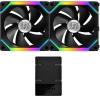 Lian Li UNI FAN SL140 Digital Addressable RGB 140mm Fan with Controller, Twin pack, Black