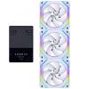 Lian Li UNI FAN SL120 V2 White Digital Addressable RGB 120 Fan with Controller, 3 Pack, Lian Li UNI FAN SL120 V2 White Digital Addressable RGB 120 Fan with Controller, 3 Pack,