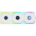 Lian Li UNI FAN SL120 LCD Reverse Digital Addressable RGB 120 Fan, Reverse 3 Pack With Controller, White