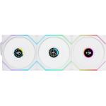 Lian Li UNI FAN TL120 LCD Wireless Digital Addressable RGB 120 Fan, 3 Pack With Controller, White