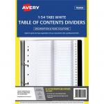 AVERY Table of Contents Dividers A4 1-54 Tabs - White