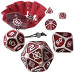 ENHANCE ENTTDM7520RDEW  Tabletop Collectors 7pc Metal RPG Dice Set - Red