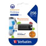 Verbatim 66778  Pinstripe USB Drive 256GB Black (Microban)