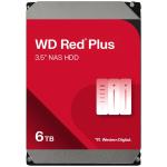 WD Red Plus 6TB 3.5" Internal HDD SATA3 - 256MB Cache - 5400 RPM - CMR - Designed and Tested for RAID Environments - 1-8 Bay NAS - 3 Years Warranty