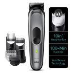 Braun MGK7420 10-in-1 Style Kit for Beard / Body / Hair with Metal Blade - 100min Runtime - Pouch