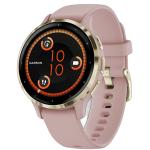 Garmin Venu 3S Smartwatch - 41mm Soft Gold Stainless Steel Bezel with Dust Rose Case and Silicone Band