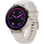 Garmin Venu 3S Smartwatch - 41mm Soft Gold Stainless Steel Bezel with Ivory Case and Silicone Band