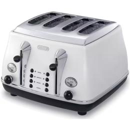 Delonghi Icona 4 Slice Toaster - White