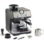 Delonghi Espresso & Cappuccino Maker with Grinder 3 Infusion Coffee Tempreatures: 92°C / 94°C / 96°C - Thermoblock Heating - 8 Grinder Settings - 1.5L Water Tank - 15 Bar Pump