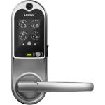 Lockly Vision Smart Latch Video Lock - Satin Nickel Built-in Video Doorbell / 3D Fingerprint / RFID / Fob Key / 2-way Audio / Includes WiFi & Door Sensor