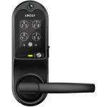 Lockly Vision Smart Latch Video Lock - Matte Black Built-in Video Doorbell / 3D Fingerprint / RFID / Fob Key / 2-Way Audio / Includes WiFi & Door Sensor