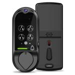 Lockly Vision Smart Deadbolt Video Lock - Matt Black Built-in Video Doorbell / 3D Fingerprint / RFID / Fob Key / 2-Way Audio / Includes WiFi & Door Sensor