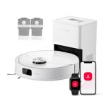 Roborock Q10V Plus White Vacuum Cleaner with Auto Empty Rock Dock Plus 10,000 Pa Suction - VibraRise 2.0 Mopping System - Precisense LiDAR Navigation - Dual Anti-Tangle Design - Reactive Tech Obstacle Avoidance