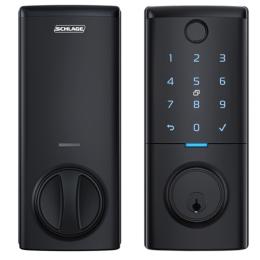 Schlage Ascent Smart Deadbolt Lock - Black Fingerprint / Keyboard / Key Tag / App Control / (Remote Access Using Schlage WiFi Bridge BZ100 Sold Separately)
