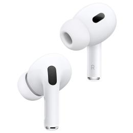 Apple AirPods Pro 2 True Wireless In-Ear Headphones with MagSafe Charging Case (USB-C) Adaptive Active Noise Cancellation - Hearing Test & Clinical-Grade Hearing Aid with iOS 18.1 - Up to 6 Hours Battery Life / 30 Hours with Charging Case