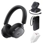 Baseus Inspire XH1 Wireless Over-Ear Noise Cancelling Headphones - Cosmic Black Sound By Bose - Power Bundle - Includes Baseus PicoGo 2-in-1 Qi2 Wireless Charger, Baseus 65W GaN Wall Chargerr & Baseus EnerFill Bipow2 Pro 10000mAh Power Bank