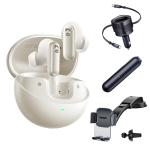 Baseus x Bose Inspire XP1 True Wireless Noise Cancelling In-Ear Headphones - Starlight White Car Bundle - Includes Baseus Enjoyment Max 60W USB-C Car Charger, Baseus Easy Control Clamp Car Mount & Baseus A0 Pro Car Vacuum Cleaner - Worth $2