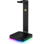 Corsair ST100 RGB Premium Headset Stand, Durable Aluminum Construction and Iconic Design, 9 Zones RGB, Dual USB 3.1 Pass Through.