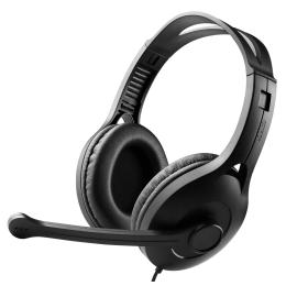 Edifier K800 USB Over-Ear Computer Headset with Boom Microphone - Black Clear Sound - Echo-Cancelling Mic - Adjustable Headband - 2.8m Cable with USB-A Connector - LED Mute Indicator