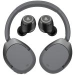 Edifier W830NB Wireless Over-Ear Noise-Cancelling Headphones - Grey - Bundled with Edifier X3 Pro True Wireless Noise Cancelling Earbuds - Black
