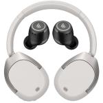 Edifier W830NB Wireless Over-Ear Noise-Cancelling Headphones - Sand White - Bundled with Edifier X3 Pro True Wireless Noise Cancelling Earbuds - Black