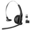 Edifier CC300 Wireless Mono On-Ear Headset with Boom Microphone - Black - AI-Powered Dual-Mic Call Noise Cancellation - Bluetooth 6.0 + USB-C/USB-A Dongle + Wired USB - Mute Control - 240-Degree Boom Mic Rotation - All-Day Comfort - Up to 3