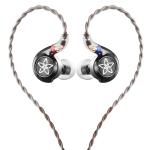 FiiO FH11 Dual Driver Wired In-Ear Monitor Headphones - Black 0.78 2pin Detachable 3.5mm Braided Cable - 1x Balanced Armature + 1x Dynamic Driver - 3-chamber Acoustic Design - Die-Cast Alloy Construction - Hi-Res Audio Certified