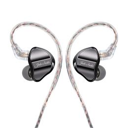 FiiO JD1 Dynamic Wired In-Ear Monitor Headphones - Black 0.78 2pin Detachable 3.5mm Cable with Mic & Controls - 10mm LCP Diaphragm - Lightweight 7g Design - Die-Cast Alloy Faceplate - Hi-Res Audio Certified