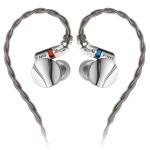 FiiO FD15 Dynamic Driver Wired In-Ear Monitor Headphones - Racing Silver Detachable MMCX 3.5mm Braided Cable - Stainless steel shell - 32 Ohms - 13.8mm Dynamic Drivers - Hi-Res Audio Certified