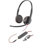 HP Poly Blackwire 3220 Stereo USB-C Headset with USB-C/A Adapter