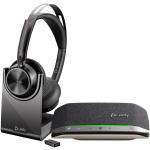 HP Poly Voyager Focus 2 Bluetooth On-Ear Active Noise Cancelling Headset with Stand- Teams Certified Bonus Poly Sync 20+M Speakerphone