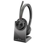 HP Poly Voyager 4320 Bluetooth On-Ear Headset with Stand - Teams Certified BT700-A / 2-Mics Noise Cancellation / Busy Light / Up to 50m Distance / Up to 24-Hour Talk-Time
