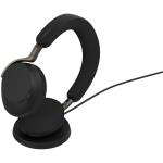 Jabra Evolve3 75 Foldable Bluetooth On-Ear AI-Powered ANC Headset with Charging Stand - Teams Certified USB-A / 6-Mics Noise Cancellation / 32mm Speakers / Hybrid ANC / Busy Light / Fast Charge / Up to 30m Distance / Up to 22-Hour Talk-Time