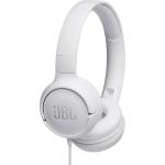 JBL Tune 500 Wired On-Ear Headphones - White Microphone - JBL Pure Bass Sound - Lightweight and Foldable Design - Tangle-free Flat Cable