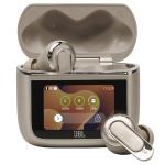 JBL Tour Pro 3 True Wireless Noise Cancelling In-Ear Headphones - Latte - Smart Touchscreen Charging Case with Audio Retransmission - Dual Drivers + Hi-Res sound with LDAC - 6-mic clear calls - Up to 8hrs playtime/24hrs with case (ANC On)