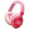 JBL JR 470NC Wireless Noise Cancelling Headphones for Kids - Pink Microphone - Safe Sound >85dB - Parental controls & customisation with JBL Headphones app - Durable & foldable - Stickers included - 3.5mm wired option - Up to 34hrs playtime