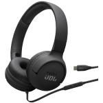 JBL Tune 520C USB-C Wired On-Ear Headphones - Black In-Line Microphone & 3-button Remote - Lightweight & Foldable - 32mm Dynamic Drivers - For USB-C iPhone, Mac, Samsung, Android, Windows PC & more