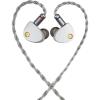 MOONDROP ARIA2 Dynamic Wired In-Ear Monitor Headphones - Silver 0.78 2pin Detachable Braided 3.5mm/4.4mm Cable - TiN Ceramic-coated Diaphragms - Precision-milled Zinc Alloy Design - 16Hz-22kHz - 33ohms - Storage bag included
