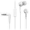 Panasonic TCM115E-K Wired In-Ear Headphones with In-Line Microphone - White - Ergonomic Fit - 9mm Drivers - 1.2m cable with right-angled 3.5mm jack - Small/Medium/Large eartips included