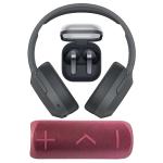 Samsung Galaxy Buds4 Pro True Wireless Noise Cancelling In-Ear Headphones - Black - Launch Bundle with Bonus Edifier W820NB Plus Wireless Over-Ear Noise Cancelling Headphones (Grey) + Blueant X2i Bluetooth Speaker (Crimson) - Worth $186
