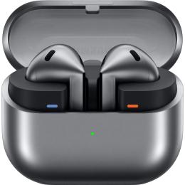 Samsung Galaxy Buds3 True Wireless Noise Cancelling Open-fit Earbuds - Silver - Galaxy AI Translator - Voice Commands - Adaptive EQ & Noise Control - Up to 5hrs battery life/24hrs with charging case (ANC On)