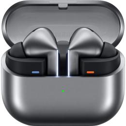 Samsung Galaxy Buds3 Pro True Wireless Noise Cancelling In-Ear Headphones - Silver - Galaxy AI Translator - Voice Control - Adaptive EQ & Ambient Sound - Blade Lighting - Up to 6hrs battery life/26hrs with charging case (ANC On)