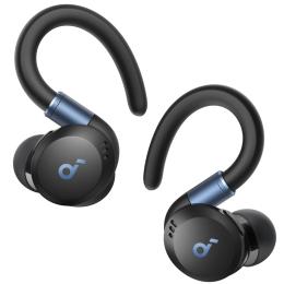 Soundcore by Anker Sport X20 True Wireless Noise Cancelling Sports Earbuds - Black Rotatable ear hooks - IP68 sweat & water resistant - Up to 12hrs playback / 48hrs with charging case (ANC Off)